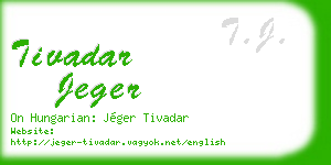 tivadar jeger business card